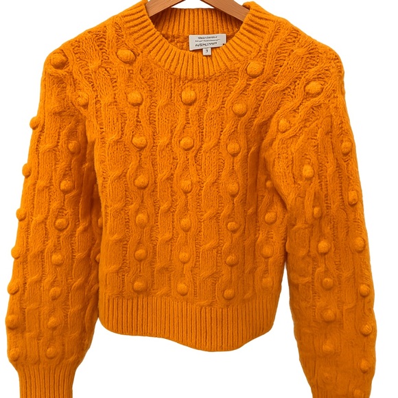 & Other Stories Cozy Cable Wool Knit Sweater - Orange- - Picture 3 of 3